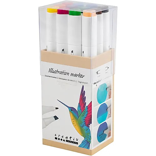 Creativ Company Zeichenstift Standardfarben, 12 Stk.