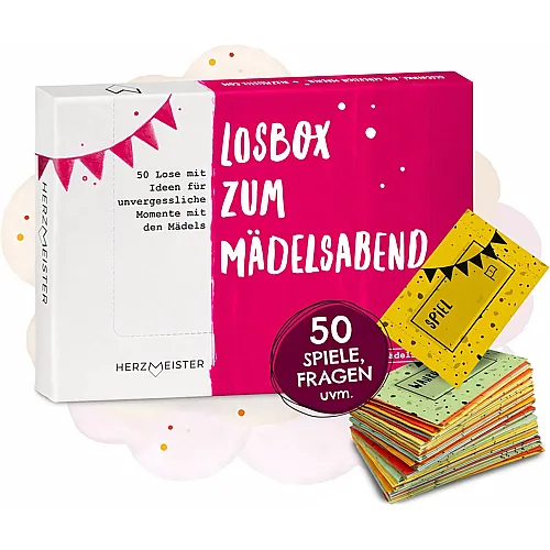Herzmeister Losbox zum M�delsabend - Das Geschenk f�r Frauen, M�dchen & beste Freundinnen I 50 Lose mit Ideen f�r Spiel, Spass & unvergessliche Momente I Geschenkidee & �berraschung f�r Geburtstage, Partys & JGA