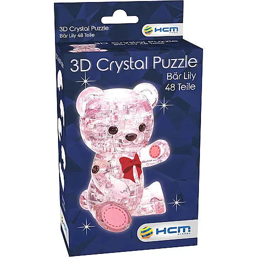 HCM Kinzel Crystal Puzzle 3D B�r Lily Rosa - 48 Teile