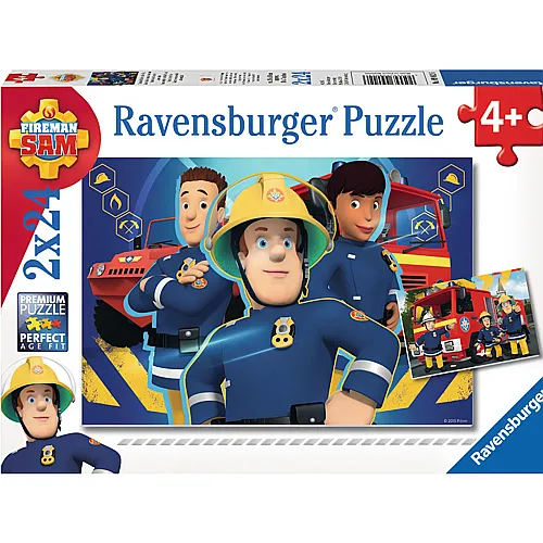Ravensburger Puzzle Feuerwehrmann Sam Sam hilft dir in der Not (2x24)