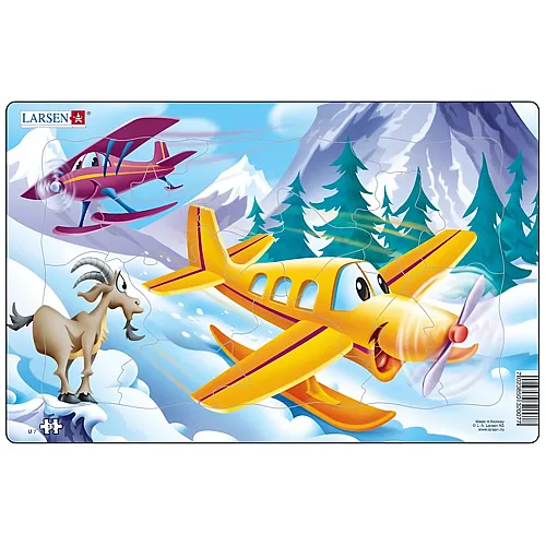 Larsen Puzzle Rahmenpuzzle - Flugzeuge in den Bergen