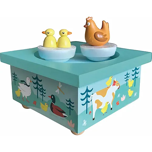 Spieluhr mit tanzenden Huhn und K�ken, magnetisch