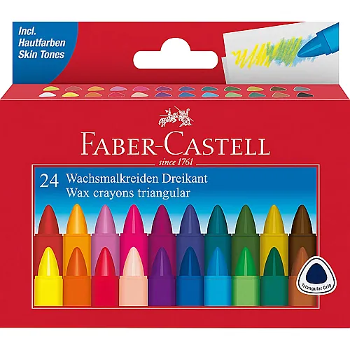 Faber-Castell Dreikant-Wachsmalkreide (24Teile)