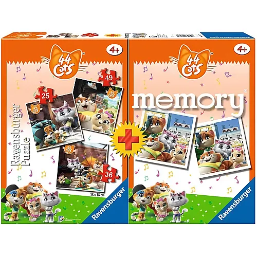 Ravensburger 3in1 Puzzles und Memory 44 Cats - 25 Teile