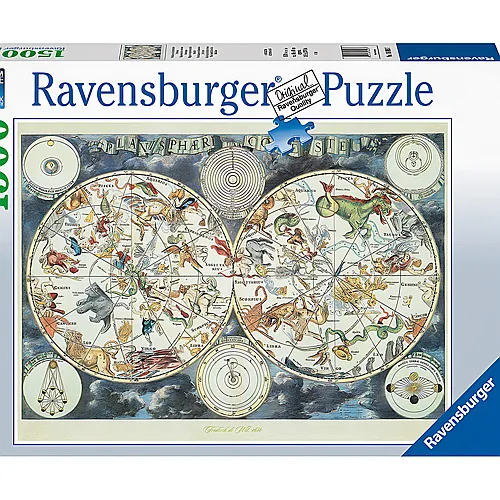 Ravensburger Puzzle Weltkarte mit fantastischen Tierwesen (1500Teile)