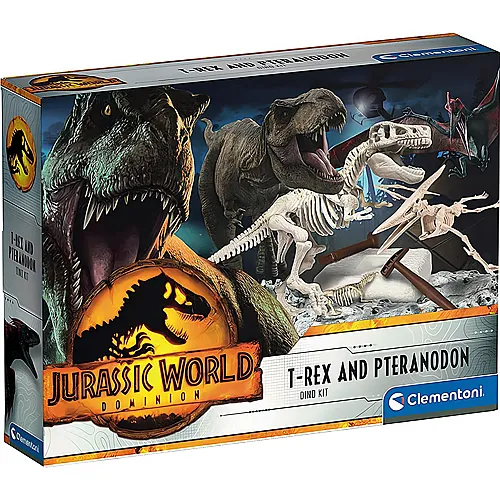 Clementoni Jurassic World Ausgrabungs-Set T-Rex & Pteranodon