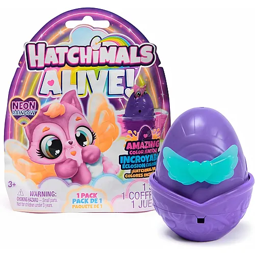 Spin Master Hatchimals Alive Neon-Rainbow �berraschungs Pack - mit einem selbst-schl�pfenden Ei mit �berraschungsfigur, Spielzeug f�r Kinder ab 3 Jahren