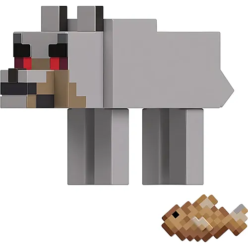 Mattel Minecraft Craft-A-Block Hostile Wolf (8cm)