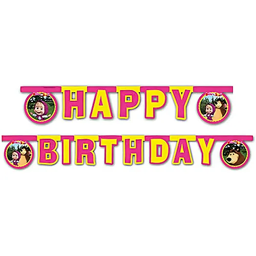 Procos Masha and The Bear - 1 Happy Birthday Die-cut  Banner packet