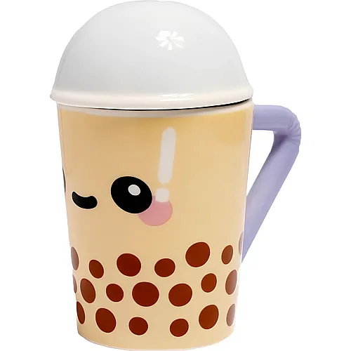 Puckator Keramiktasse mit Deckel Foodiemals Boba the Bubble Tea