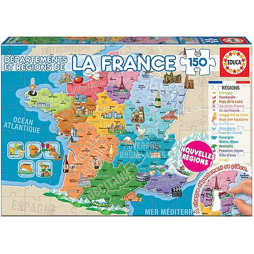 Departments and Regions of France 150Teile