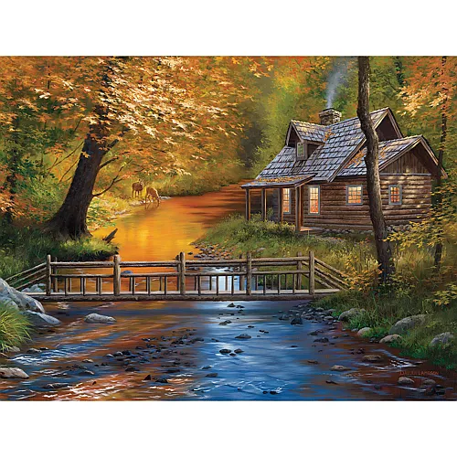 SunsOut Puzzle Lambson Wildlife Art Creekside Neighbors - 500 Teile