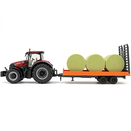 Bburago Farmland Traktor Case mit Schwungrad & Anh�nger