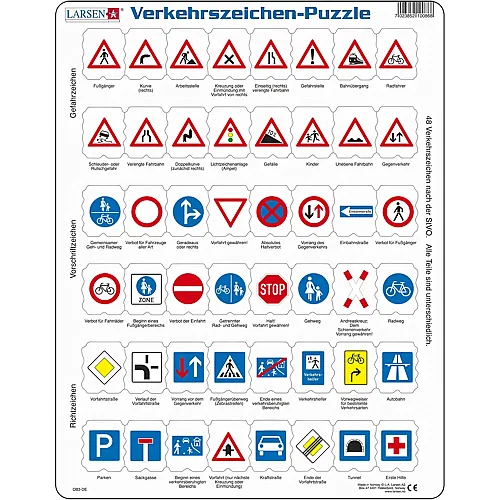 Larsen Puzzle Verkehrszeichen - 48 Teile