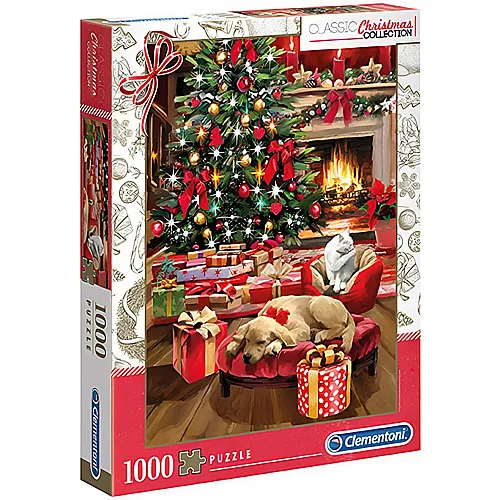 Clementoni Puzzle Weihnachten am Feuer (1000Teile)