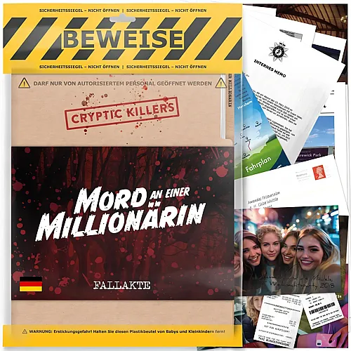 Cryptic Killers Detektivspiel - Cold Case - Mordfall l�sen Spiel - Krimispiel f�r Erwachsene - Kriminalf�lle l�sen - Mord an Einer Million�rin -  Deutsch