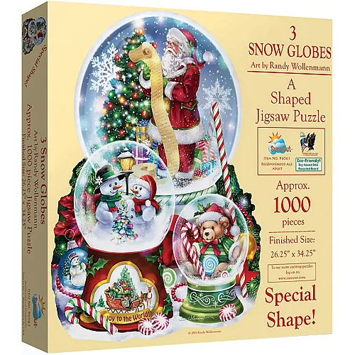 SunsOut Puzzle Randy Wollenmann 3 Snow Globes - 1000 Teile