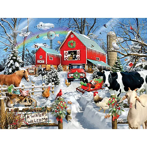 SunsOut Puzzle Lori Schory Winter Barn (500Teile)