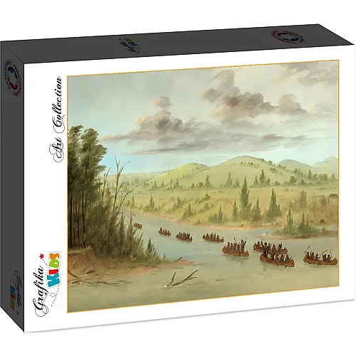 Grafika Puzzle Art Collection George Catlin Grafika Kids La Salle's Party Entering the Mississippi in Canoes. February 6, 1682, 1847-1848 - 12 Teile