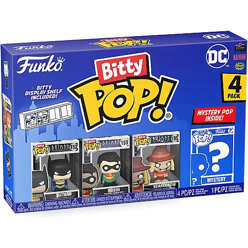 Funko Bitty Pop! Batman, Robin, Scarecrow und Mystery - 4 Teile
