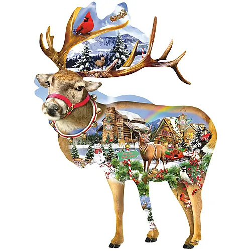 SunsOut Puzzle Lori Schory Reindeer Training - 800 Teile