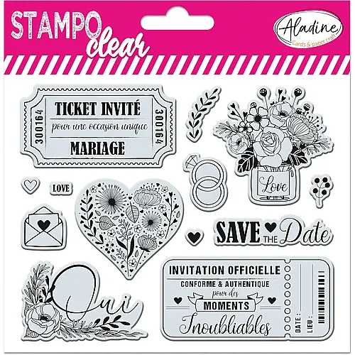 Aladine clear Stempel Hochzeit Ticket