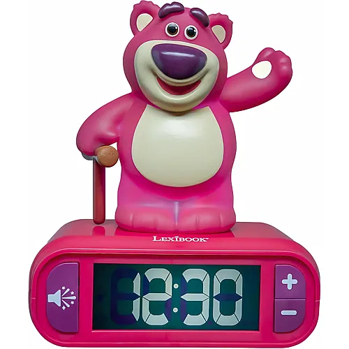 Lexibook Lotso Nachtlicht-Wecker, 6 Klingelt�ne, Ger�uscheffekte, LCD-Display
