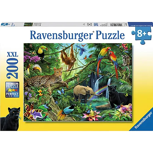 Ravensburger Puzzle Tiere im Dschungel (200XXL)