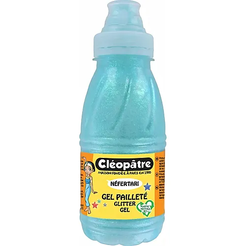 Cleopatre Neon Glittergel Eisblau