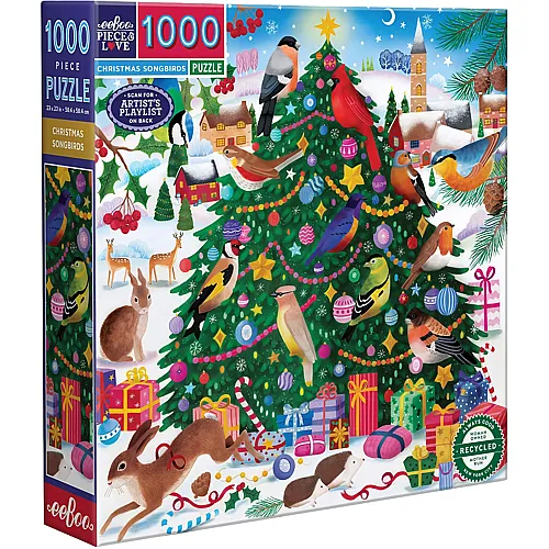 eeBoo Puzzle Christmas Songbirds (1000Teile)