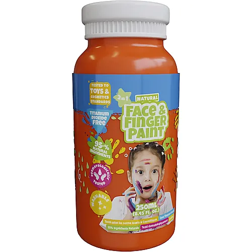 Boti Flasche mit nat�rlicher Gesichts- und Fingerfarbe � Orange, 250 ml