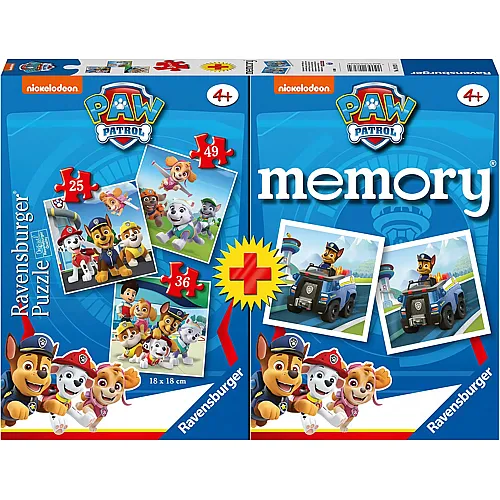 Puzzles + Memory - Paw Patrol 25Teile