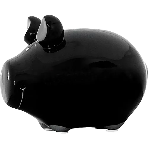 Sparschwein Blanko Schwarz aus Keramik
