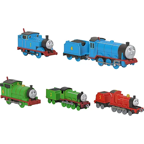 2 grosse Die-Cast-Loks und 3 motorisierte Züge