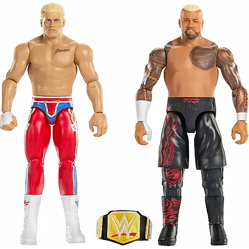 Mattel WWE Showdown 2er-Pack Cody Rhodes gegen Solo Sikoa - 15 cm