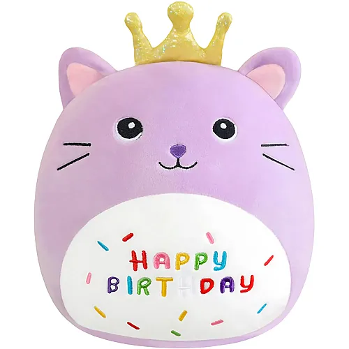Sqeqe Happy Birthday Katze mit Krone - 25 cm