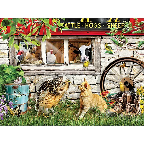 SunsOut Puzzle Lori Schory Owl and Pussycat - 1000 Teile