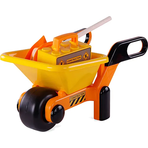 Cavallino Toys Schubkarre mit Werkzeug und Helm Gelb (6Teile)