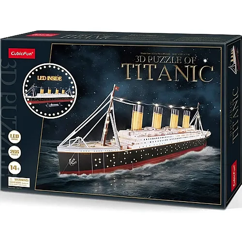 Cubic Fun Puzzle 3D Titanic mit LED (266Teile)