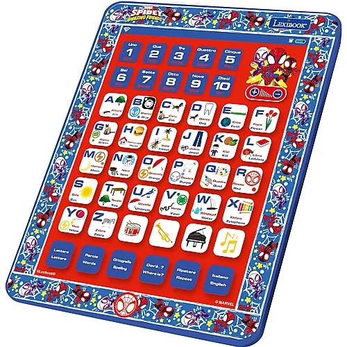 Lexibook Spiderman Spider-man Bilinguales Lerntablett mit Alphabet und tollen Funktionen (IT,EN)