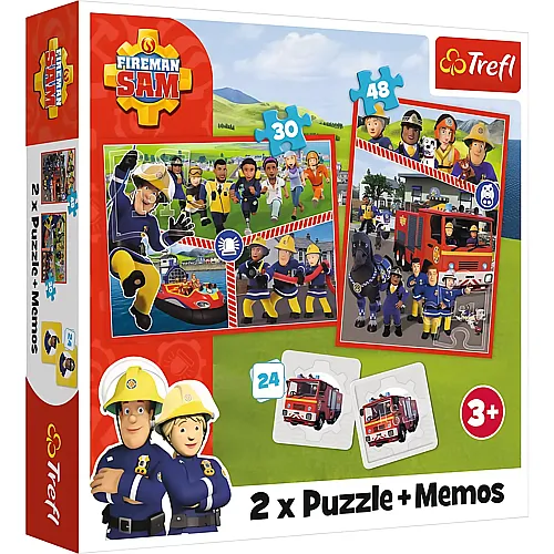 Trefl Puzzle 2in1 Feuerwehrmann Sam plus Memos - 48 Teile