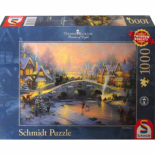 Schmidt Puzzle Thomas Kinkade Winterliches Dorf (1000Teile)