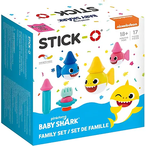 Stick-O Baby Shark Family Set - 17 Teile