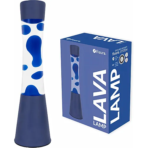 Fisura Lavalampe Blaue Basis und Lava mit transparentem Fl�ssigkeit