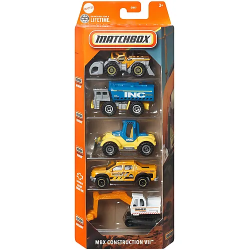 Matchbox 5er Geschenkset MBX Construction VII - 1:64