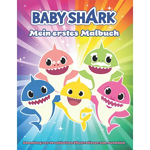 Baby Shark - Mein erstes Malbuch - Sammlung von 40 exklusiven Illustrationen zum Ausmalen