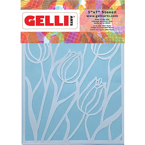 Gelli Arts Gelli Plate - Motiv-schablonen Tulips 12.7 X 17.8cm