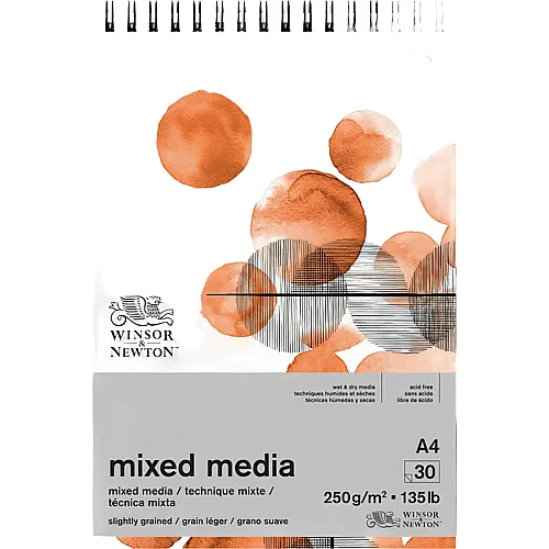 Winsor & Newton W&n Mixed Media Block, 30 Blatt, 250g/m�, Din A4