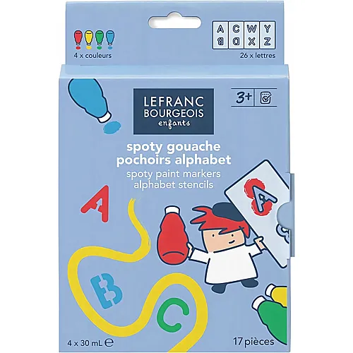 Lefranc Bourgeois Lfb Kinderfarbe Spoty Set Schablonen Buchstaben