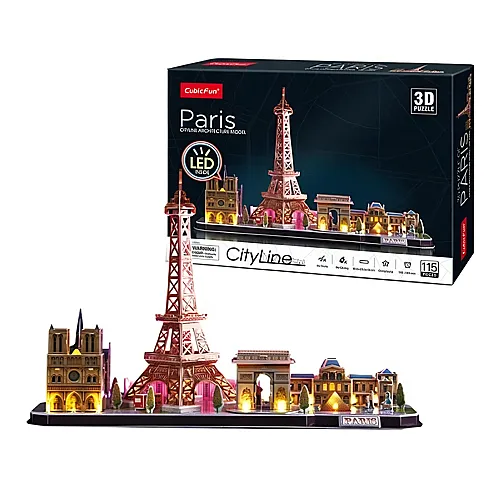 Cubic Fun Puzzle 3D City Line Paris LED (115Teile)